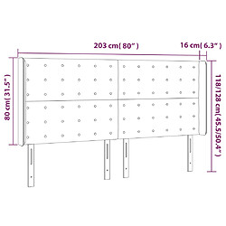 Acheter vidaXL Tête de lit avec oreilles Gris foncé 203x16x118/128 cm Tissu