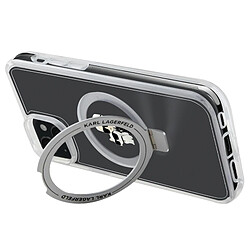 Karl Lagerfeld Coque MagSafe pour iPhone 15 Plus Silicone Gel Coins Renforcés Transparent