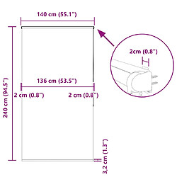 vidaXL Store enrouleur de douche avec cassette largeur du tissu 136 cm pas cher