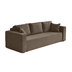 Bestmobilier Topaze - canapé 3 places - convertible avec coffre - en tissu velours relief