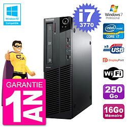 PC Lenovo ThinkCentre M82 SFF i7-3770 RAM 16Go Disque 250Go Graveur DVD Wifi W7 - Occasion