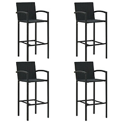 Avis Maison Chic Jeu de bar de jardin 5 pcs avec accoudoirs,Mobilier d'extérieur Résine tressée Noir -GKD279192