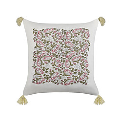 Beliani Coussin CARISSA Coton 45 x 45 cm Floral Impression en bloc Multicolore