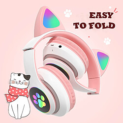 Universal Oreilles de chat mignon casque sans fil casque bluetooth grand casque bluetooth casque LED enfant fille casque téléphone portable casque cadeau bouchon d'oreille | pas cher