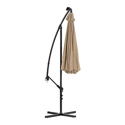 Acheter Helloshop26 Parasol déporté avec LED - taupe - rond - diamètre 300 cm - inclinable 14_0007608