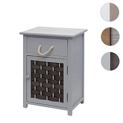 Mendler Commode HWC-K83, armoire à tiroirs, bois 55x39,5x28,5cm ~ gris, poly rotin gris foncé