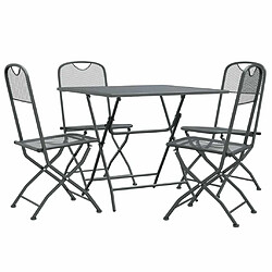 Avis Maison Chic Mobilier à dîner 5 pcs de jardin - Ensemble table et chaises d'extérieur - Salon/Mobilier de jardin classique Maille Métal Anthracite -MN30943