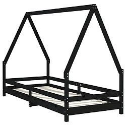 Avis Maison Chic Lit simple Cadre de lit pour enfants,Lit d'Enfant Moderne noir 90x200 cm bois de pin massif -MN71722