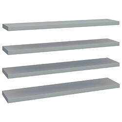 Maison Chic Lot de 4 Étagères murales,Étagère Rangement flottate gris 120x23,5x3,8 cm MDF -MN19012