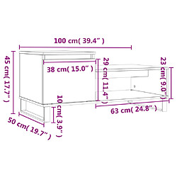 vidaXL Table basse Chêne marron 100x50x45 cm Bois d'ingénierie pas cher