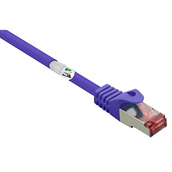 Renkforce RF-4724914 RJ45 Câble réseau, câble patch CAT 6 S/FTP 0.25 m violet avec cliquet dencastrement, contacts dorés, ignifuge 1 pc(s)