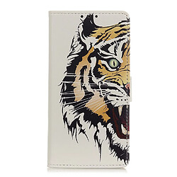 Etui en PU impression de motifs avec support tigre pour votre Xiaomi Redmi Note 9/Redmi 10X 4G