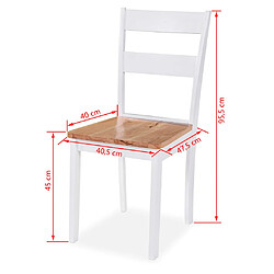 Acheter Decoshop26 Lot de 6 chaises de salle à manger cuisine design classique et simple en bois d'hévéa blanc CDS022150