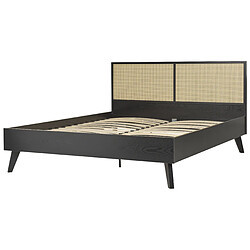 Acheter Beliani Lit double en rotin 160 x 200 cm noir MONPAZIER