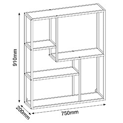 Acheter Toilinux Etagère sur 4 niveaux asymétriques en MDF et métal - Noir et Beige