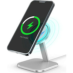 Chrono Support de Chargeur Sans Fil Magnetic phone 12, Support de Table phone 12, Support de Téléphone en Aluminium pour iphone 12 Pro Max 12 Mini,(argent)