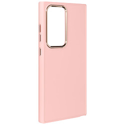 Avizar Coque pour Samsung Galaxy S23 Ultra Rigide Contour Caméra Métallisé Rose Poudré