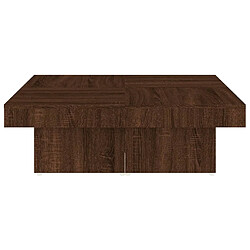 Maison Chic Table basse,Table Console Table d'appoint, Table pour salon Chêne marron 90x90x28 cm Bois d'ingénierie -MN41728 pas cher