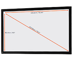 Toile 244 x 152 cm pour Ecran de projection sur Cadre celexon "Mobile Expert"