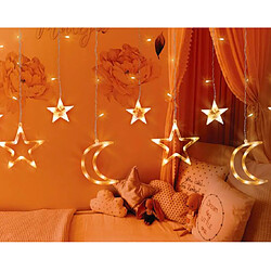 Rideau lumineux Moon in the Room ML47C 12 glaçons 138LED 3m Etoiles et lunes blanc chaud