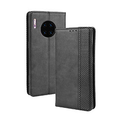 Wewoo Housse Coque Boucle magnétique rétro Crazy Horse Texture en cuir à rabat horizontal pour Huawei Mate 30 Proavec support et fentes cartes et cadre photo noir