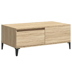 vidaXL Table basse Chêne sonoma 90x50x36,5 cm Bois d'ingénierie