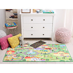 Avis Beliani Tapis enfant vert à motif ville 80 x 150 cm KEMER