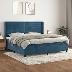 Maison Chic Lit Adulte - Lit simple Lit à sommier tapissier et matelas moelleux - Meuble de Chambre - Bleu foncé 200x200cm Velours -MN23318