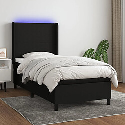 Sommier à lattes,Cadre à lattes de lit pour Adulte matelas et LED Noir 90x190 cm Tissu -MN70494