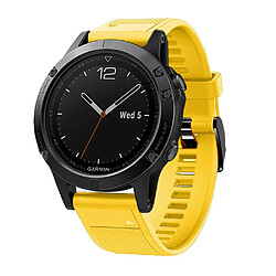 Bracelet en silicone sport avec boucle noire jaune pour votre Garmin Fenix 5