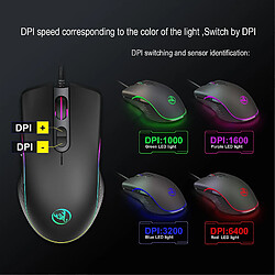 Acheter Universal Maison de jeu filaire 7 couleurs RVB RV Backlit Ergonomic 6400 DPI Souris de jeu optique réglables