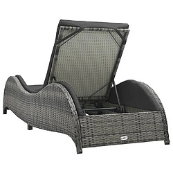 Acheter Maison Chic Chaise longue avec coussin | Bain de soleil Relax | Transat Résine tressée Anthracite -GKD69561