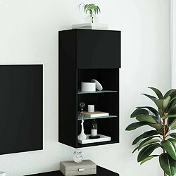 Acheter Maison Chic Meuble TV avec lumières LED, Banc TV pour salon, Meuble de rangement noir 40,5x30x90 cm -GKD13962