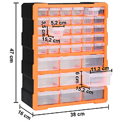 vidaXL Organisateur multi-tiroirs avec 39 tiroirs 38x16x47 cm pas cher