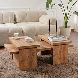 Hanah Home Table basse en aggloméré 110 x 45 x 41,4 cm Sanctuary marron.