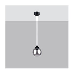 Luminaire Center Suspension Alino Acier,Verre Noir