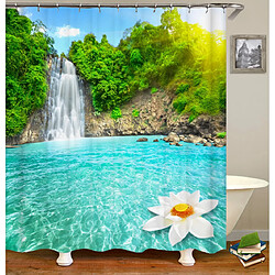 Universal Vue sur la forêt Rideaux de salle de bains 3D Nature Cascade Impression Rideaux de douche Imperméable Polyester Home Decoration |