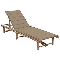 Helloshop26 Transat chaise longue bain de soleil lit de jardin terrasse meuble d'extérieur 200 cm avec coussin bambou 02_0012298