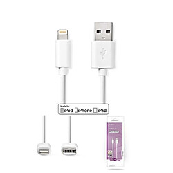 NEDIS Cordon Lightning IPHONE 7 8 9 10 11 12 13 14 USB 2.0 Apple Lightning à 8 broches USB-A Mâle 480 Mbps Plaqué nickel 2.00 m Licence Or