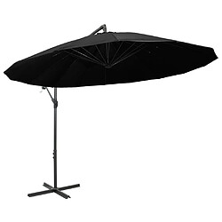 Maison Chic Parasol Jardin | Parasol suspendu Noir 3 m Mat en aluminium - GKD98932