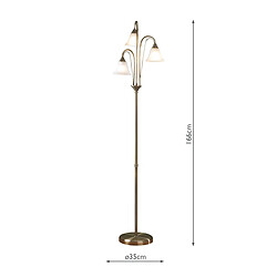 Acheter Luminaire Center Lampadaire Boston laiton antique et verre opale 3 ampoules