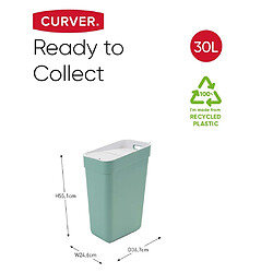 Curver Poubelle Ready to Collect 30 L Vert menthe pas cher