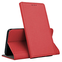 Htdmobiles Housse pour Motorola Edge 40 Neo - etui coque pochette portefeuille + verre trempe - ROUGE MAGNET