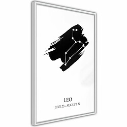 Paris Prix Affiche Murale Encadrée Zodiac Leo I 20 x 30 cm Blanc