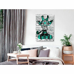 Paris Prix Tableau Imprimé Giraffe with Pipe Green 60 x 90 cm