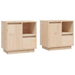 Maison Chic Lot de 2 Tables de chevet,Table de nuit,Table d'appoint pour salon 50x34x50 cm Bois de pin massif -MN49321