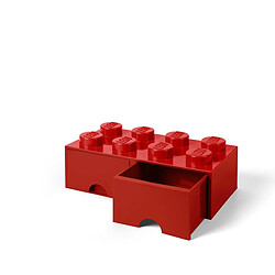 Grande brique de rangement empilable avec tiroirs rouge - Lego Décoration