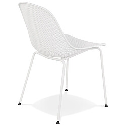 Acheter Alterego Chaise design perforée 'VIKY' blanche intérieure / extérieure