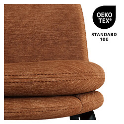 Avis Moloo NOLAN - Chaise de bar tissu chenillé Terracota et métal noir mat (x2)