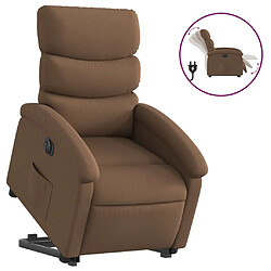 vidaXL Fauteuil inclinable électrique marron tissu